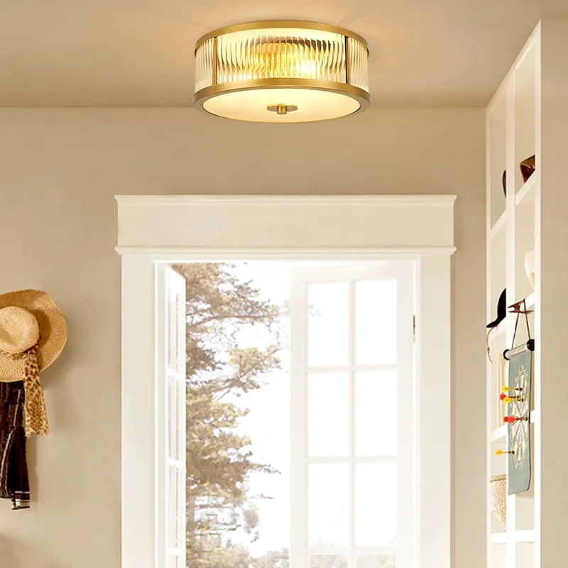 plafonnier led rond moderne minimaliste en pur cuivre seiko américain