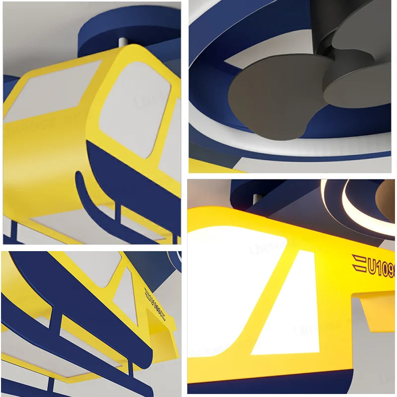 sandyha lampe led acrylique design hélicoptère dessin animé pour enfants