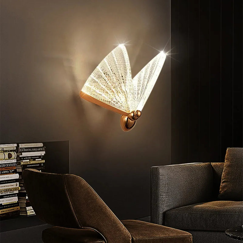 applique murale led en acrylique forme papillon décoration nordique