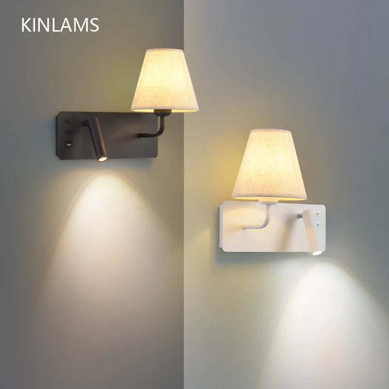 Applique murale LED d'intérieur moderne USB