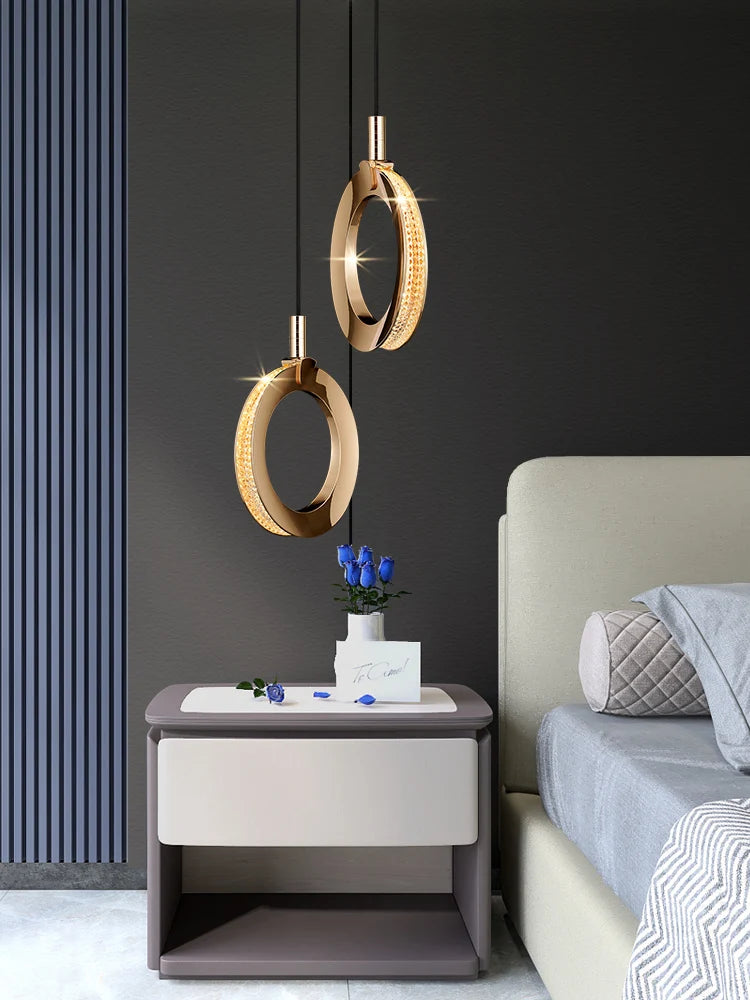 lustre de luxe moderne rotatif pour duplex nordique