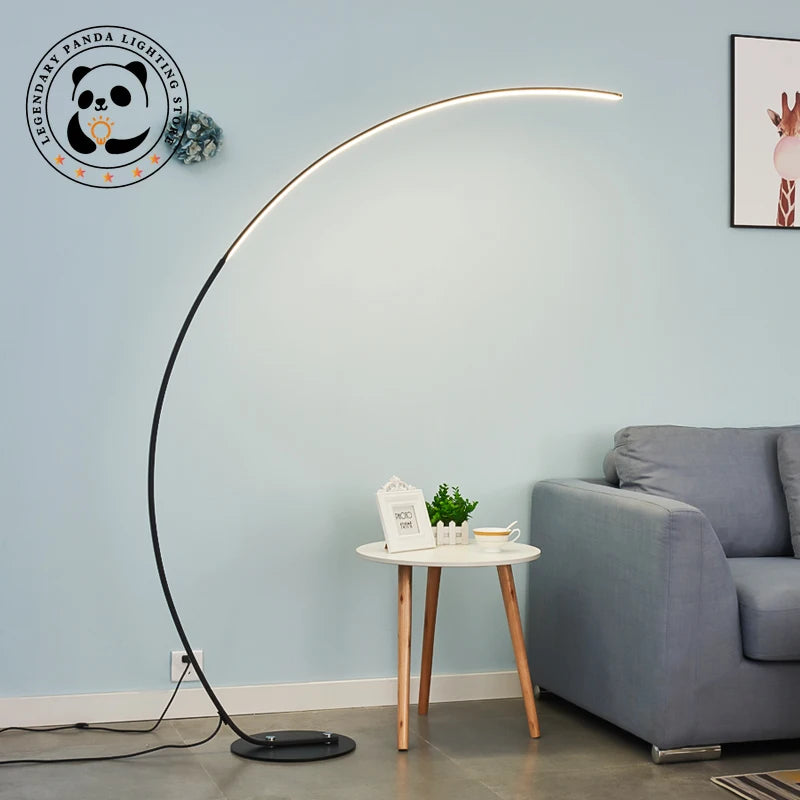Moderne LED Noir Blanc Lampadaires Art Lampadaires Maison Intérieur Salon Dimmable À Distance RVB Chambre Foyer Décor Coin Lumière