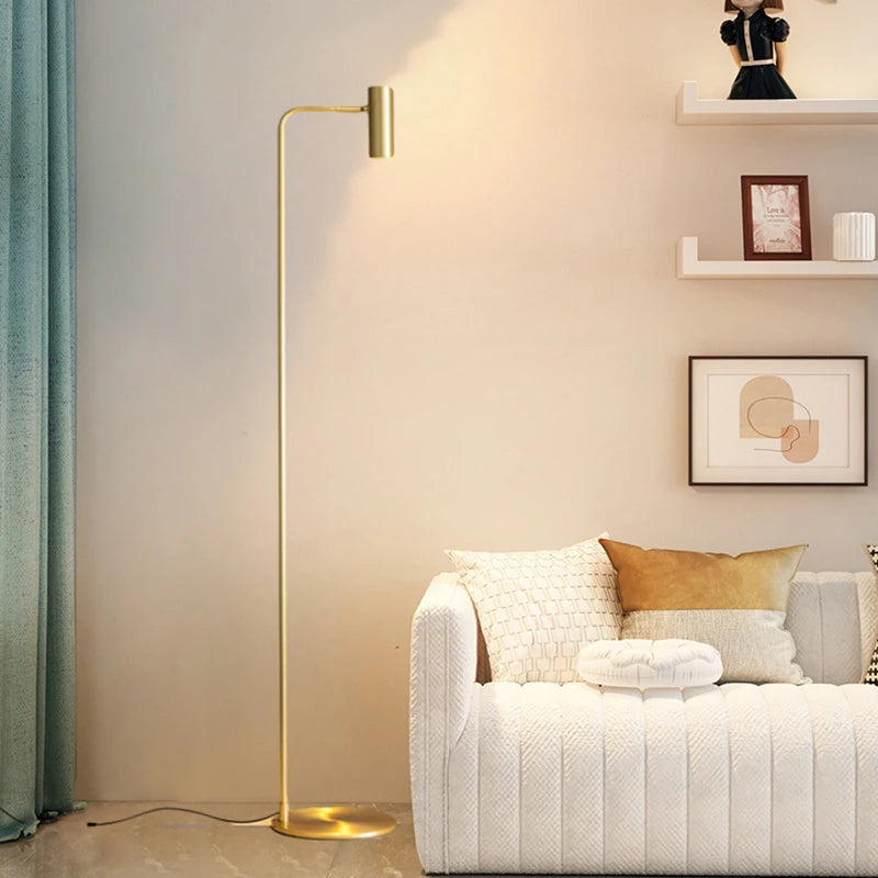 lampadaire rotatif en laiton minimaliste avec 3 gradations