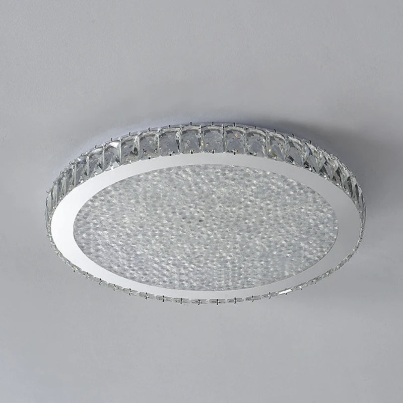 Plafonnier rond ultra-mince en cristal led moderne