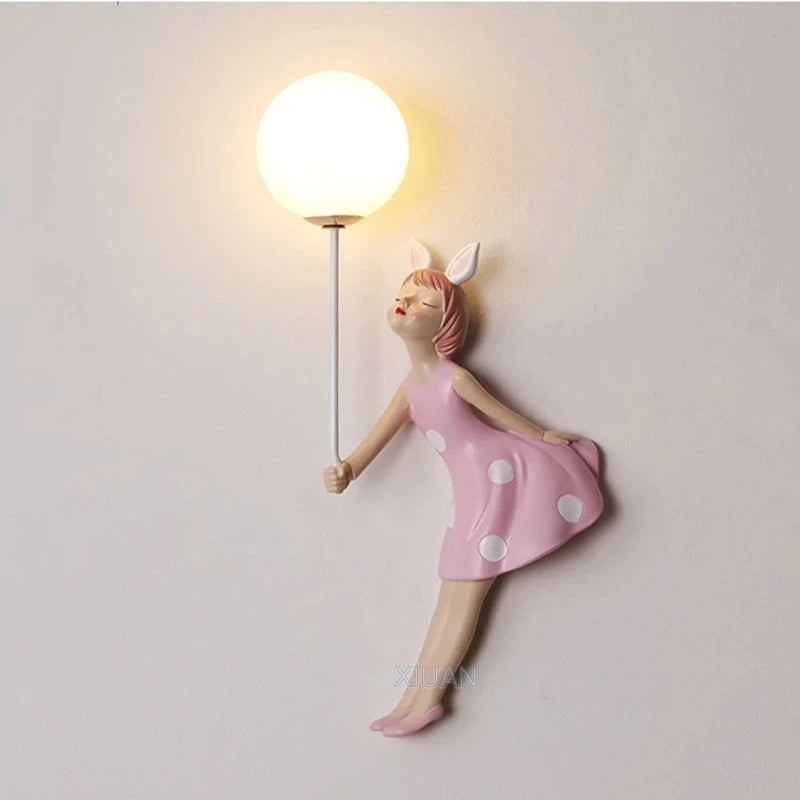 applique murale créative 3d pour fille abat-jour lune pour crèche