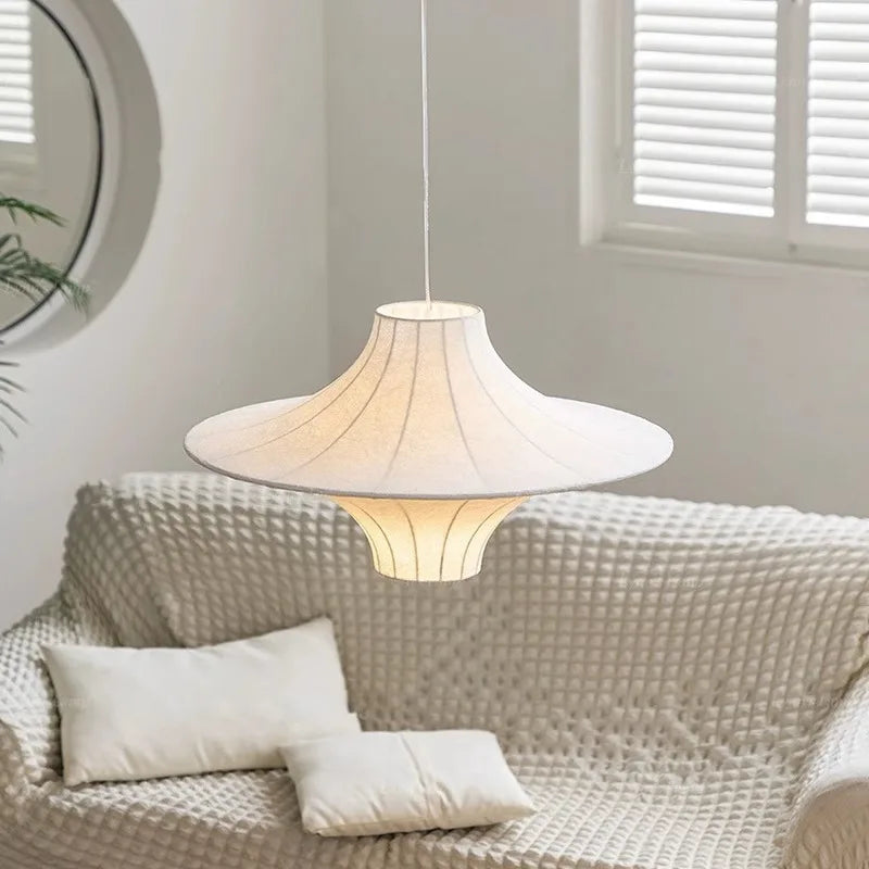 Suspension Led en soie Wabi Sabi