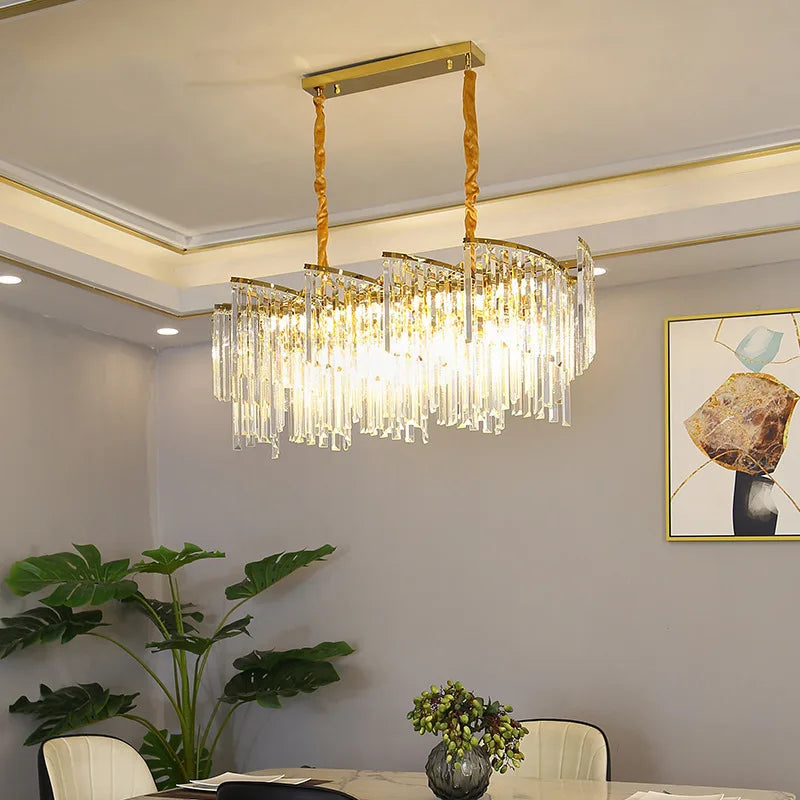 lustre en cristal de luxe spirale postmoderne décoratif