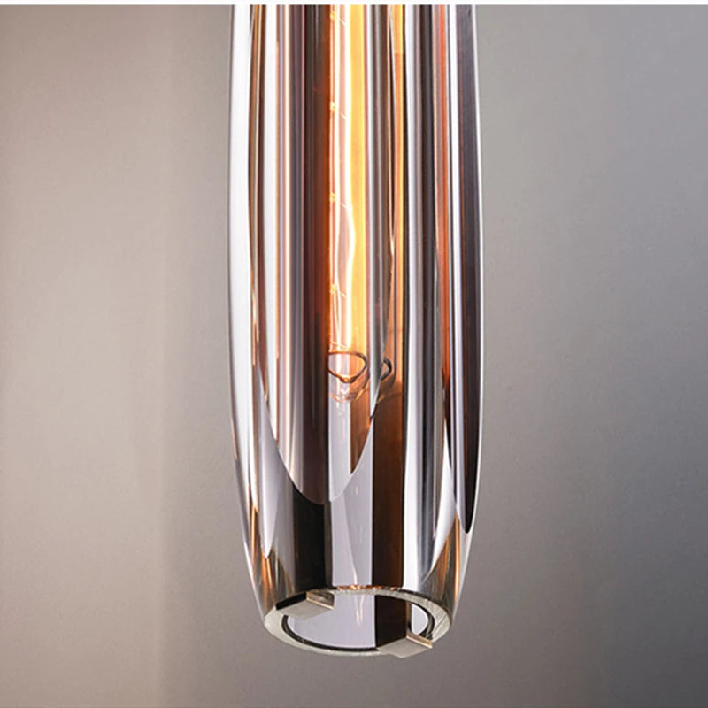 suspension en cristal postmoderne tout cuivre loft luminaires