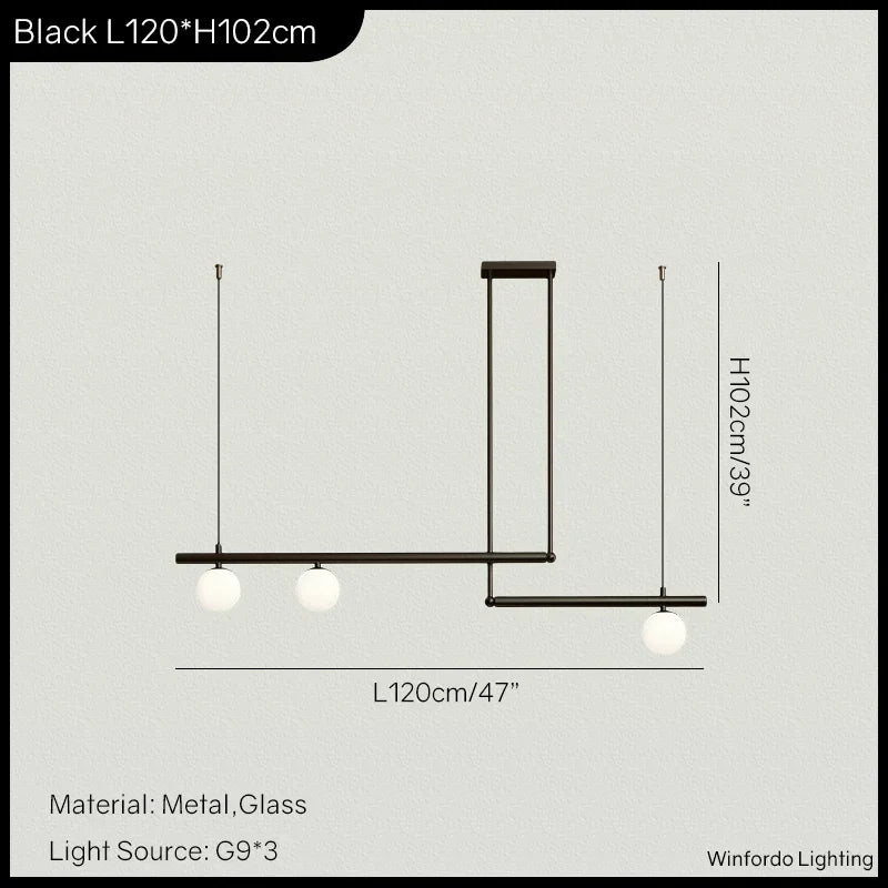 suspension design moderne avec boule de verre élégante
