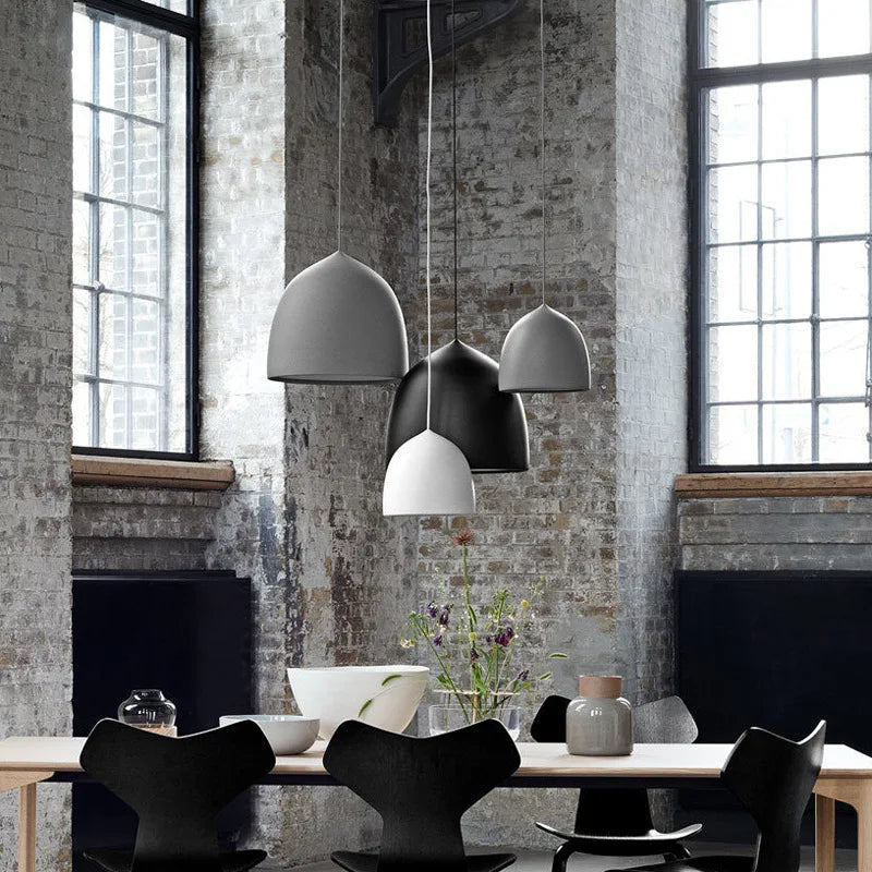 Lustre créatif nordique Restaurant lampes suspendues Post-moderne LED E27 Bar chambre blanc noir Rose or décoration lumières