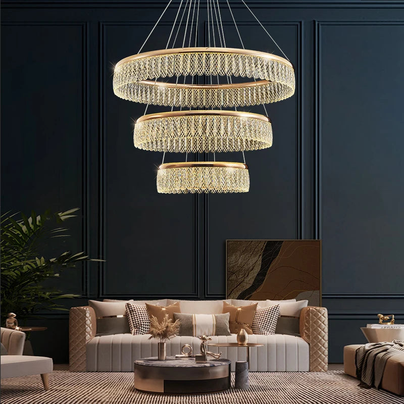 Lustre rond LED plafonnier intérieur lampara De Techo plafonnier De luxe pour la saison pour la décoration intérieure