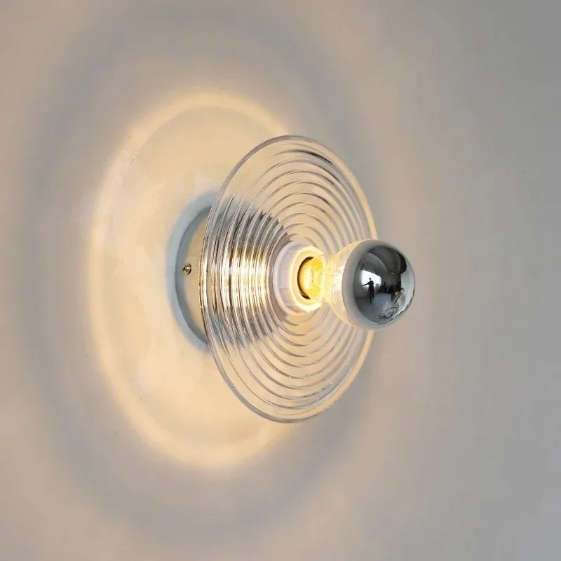 applique murale led rétro en verre ondulé pour armoires sur rail