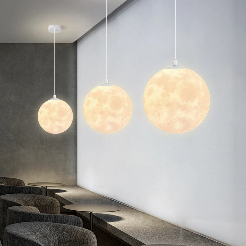 lustre nordique 3d imprimé lune pour enfants personnalisé