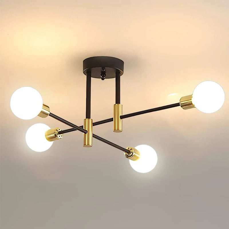 Plafonnier LEDs nordique brossé antique or