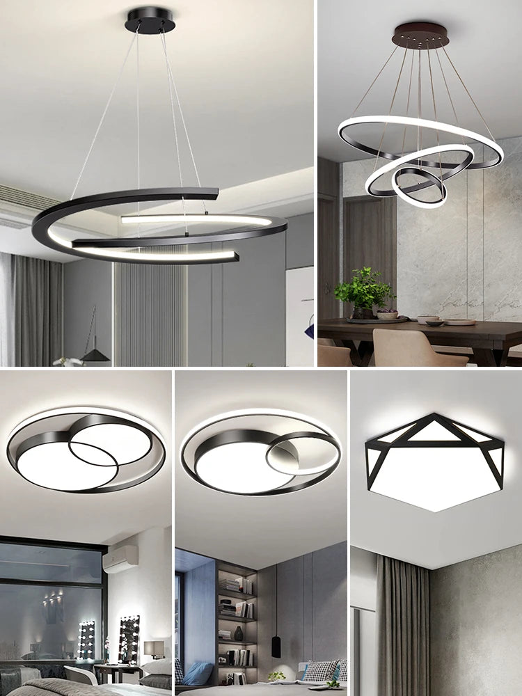 suspension led moderne minimaliste anneau créatif nordique