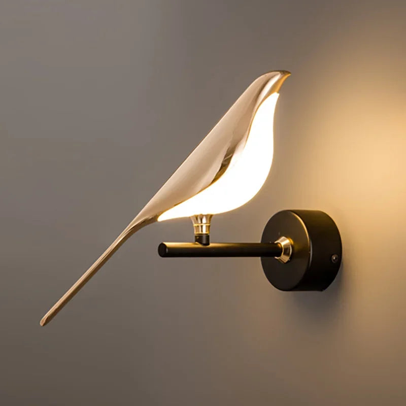 golden bird applique murale led rotative suspendue