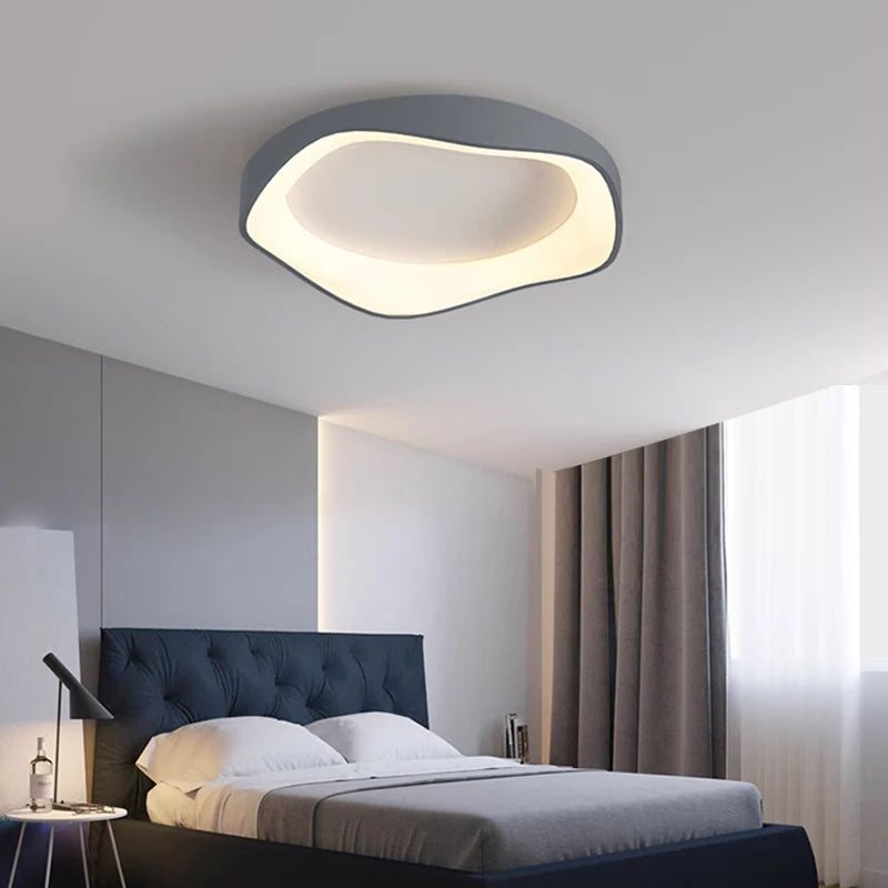 Plafonnier LED moderne minimaliste noir blanc gris en forme de fleur pour salon salle à manger chambre étude éclairage