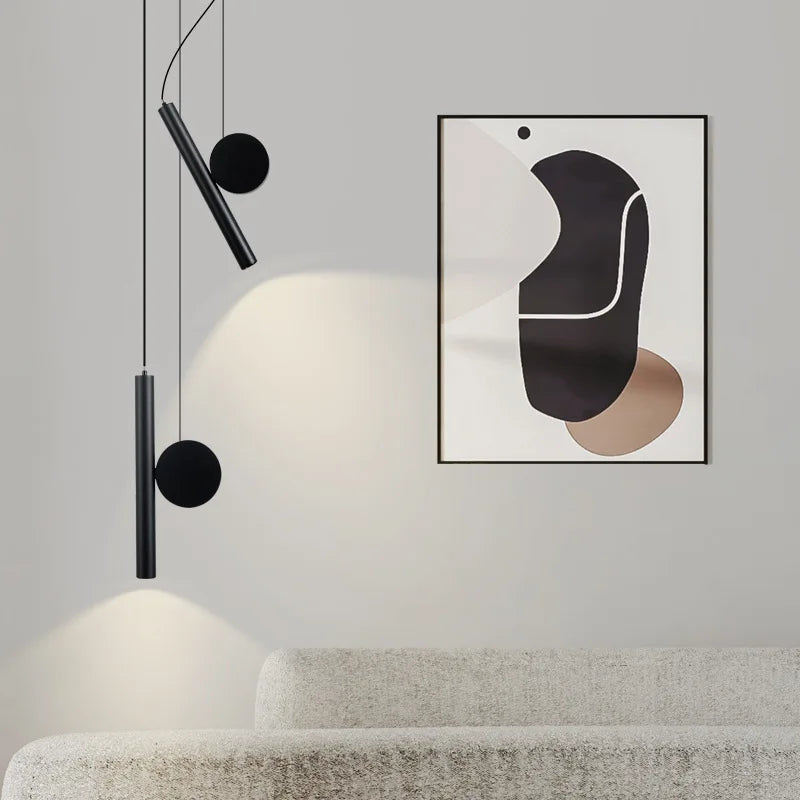 lampe suspension led blanc noir réglable