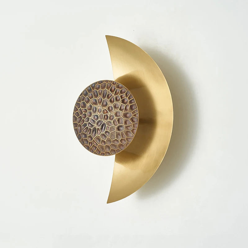 applique murale vintage en bronze et fer en forme de lune