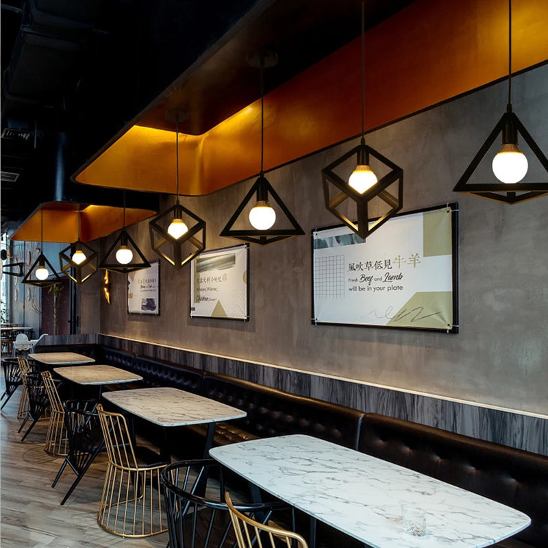 lampe suspendue industrielle rétro en fer pour intérieur