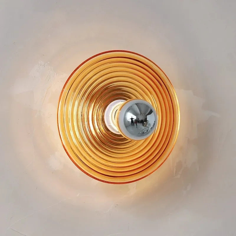 applique murale led rétro en verre ondulé pour armoires sur rail