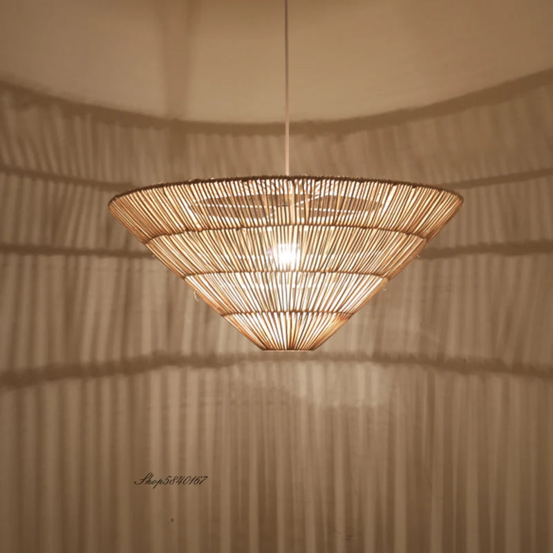 suspension en rotin style nordique fait main design wabi sabi