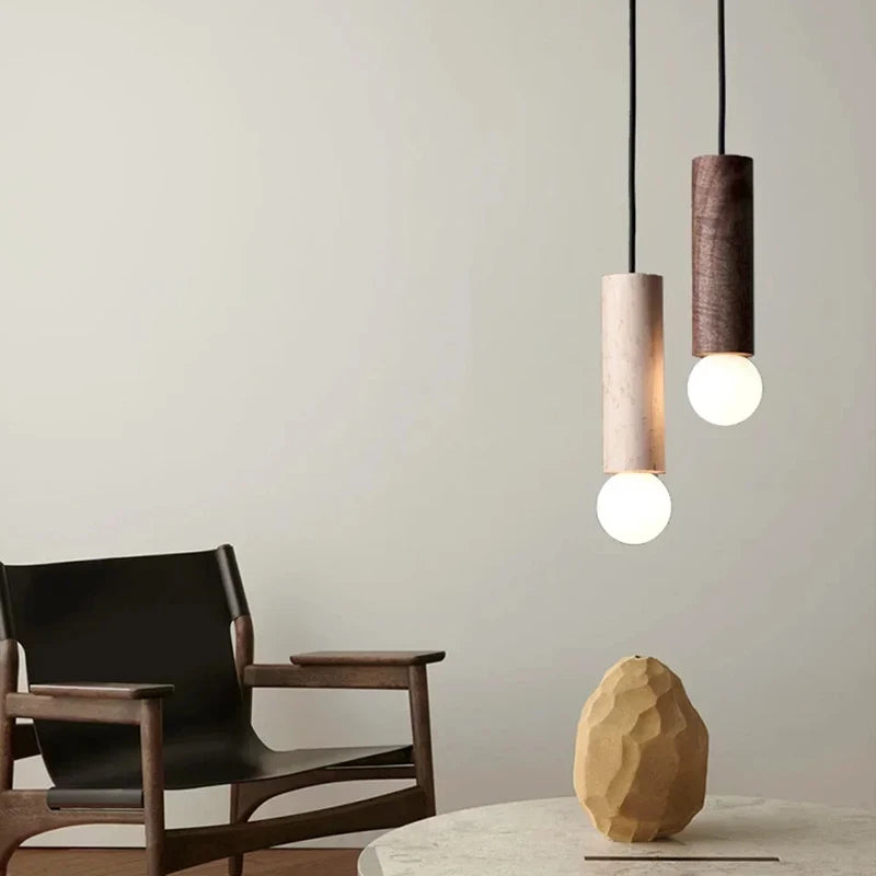 lampe suspendue en bois led décoration simple nordique