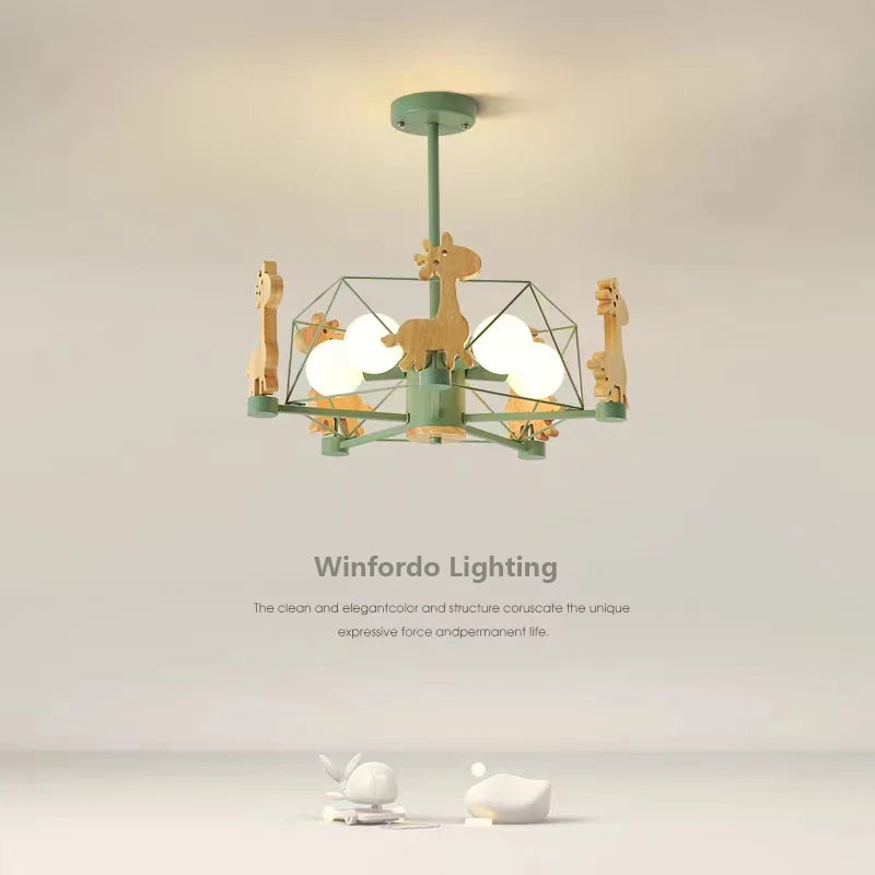 Lustre enfant LED en forme de girafe