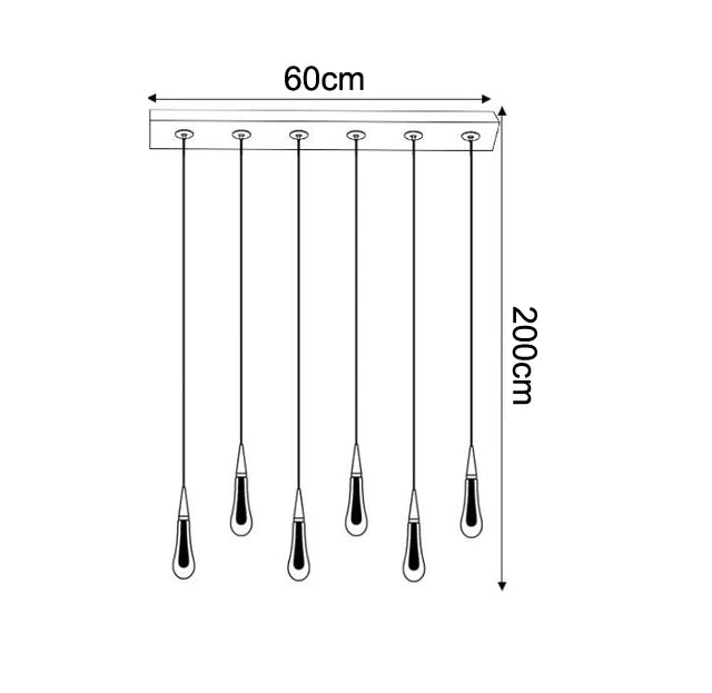 lustre goutte d'eau en cristal pour décoration intérieure