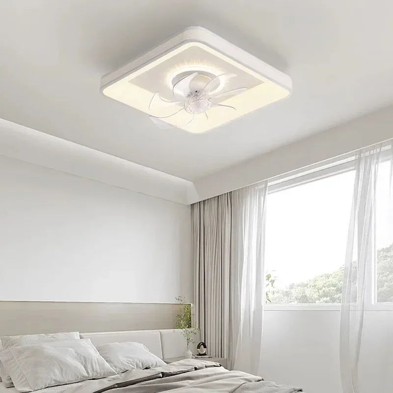 plafonnier moderne à leds avec ventilateur et télécommande