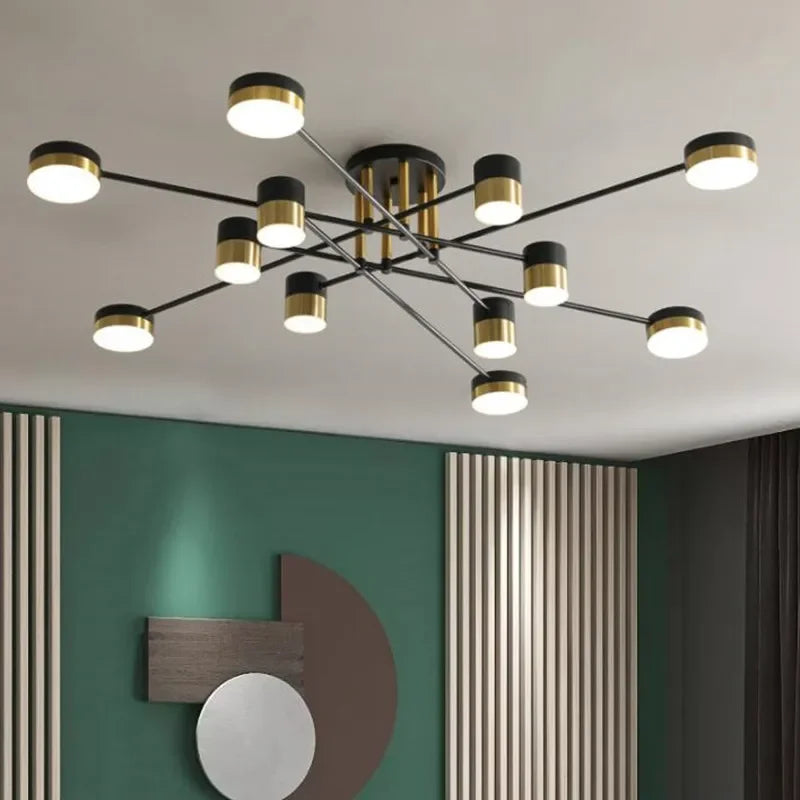 lustre led en métal moderne pour décoration intérieure