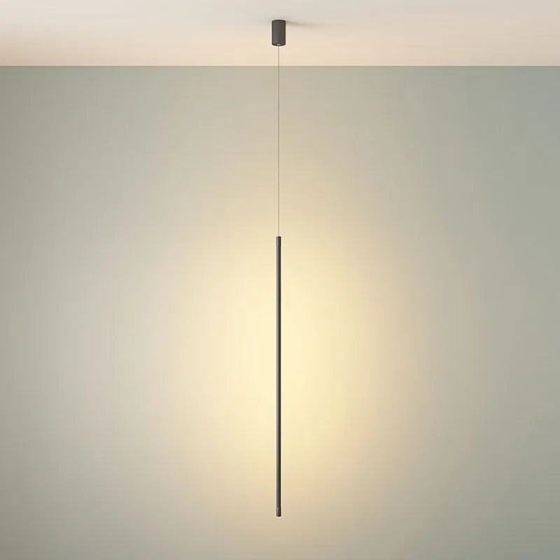 Luminaires suspendus LED modernes pour chambre à coucher chevet lecture lampe suspendue salon Bar café décor noir lustre plus long
