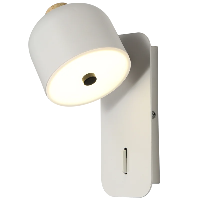 applique murale nordique rotative avec interrupteur led pivotante