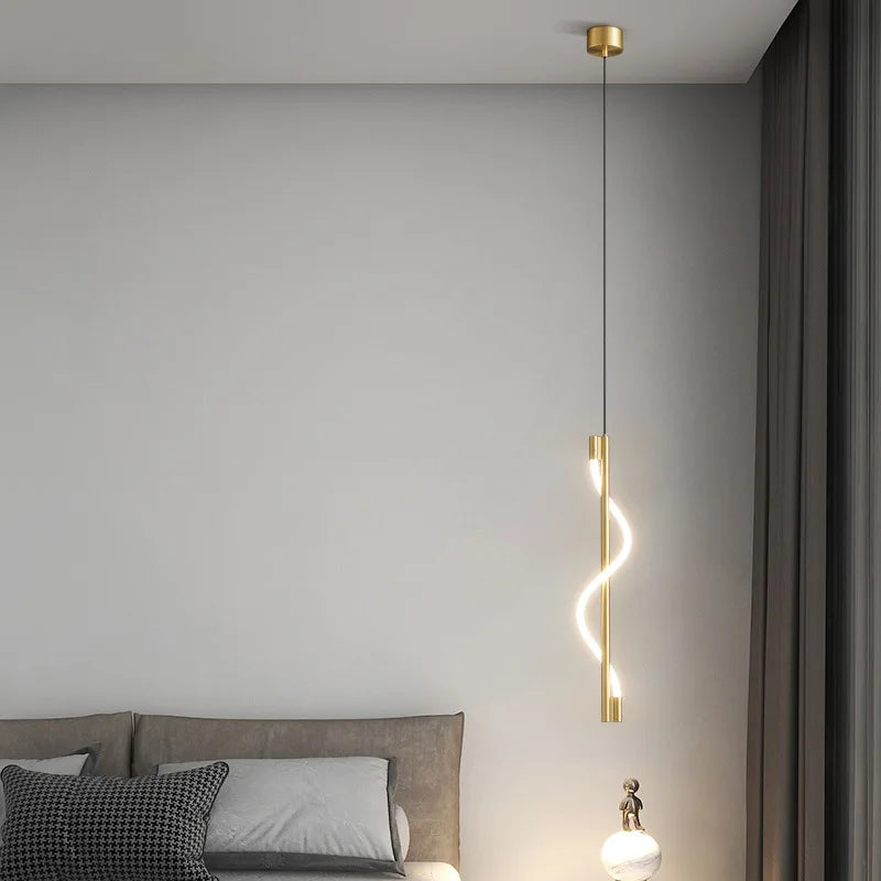 suspension en spirale luxe avec télécommande gradation led