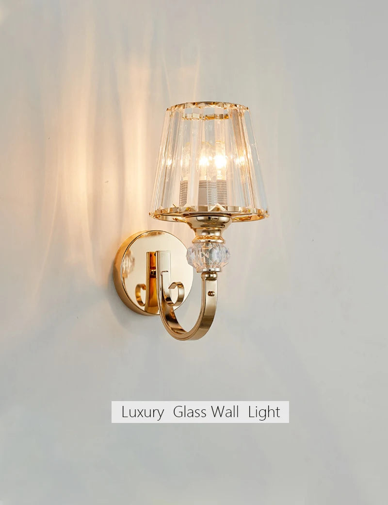 applique murale en cristal luxe design moderne nordique à led