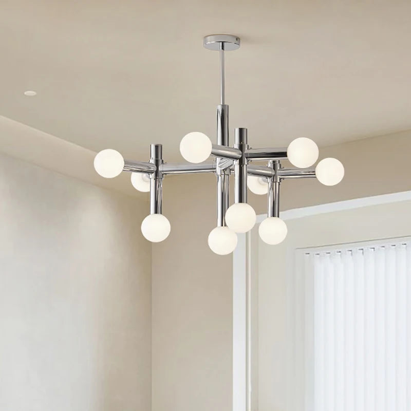 lustre chrome style design art déco métal