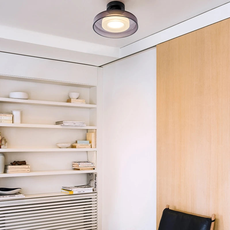 plafonniers modernes en verre transparent lampe chaude