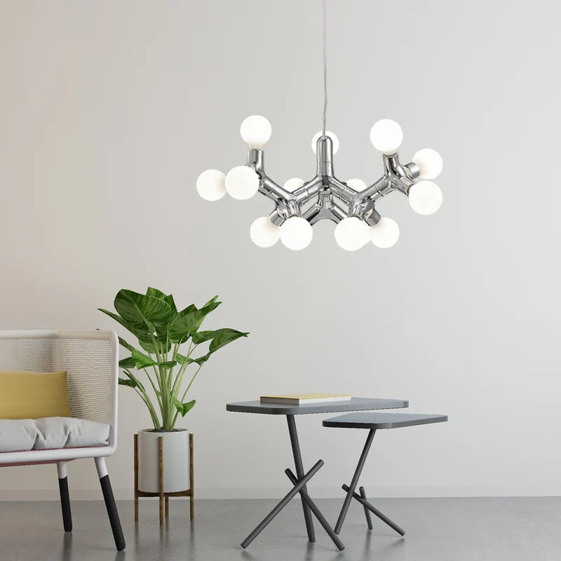 lustre design moléculaire nordique italien 2023 villa