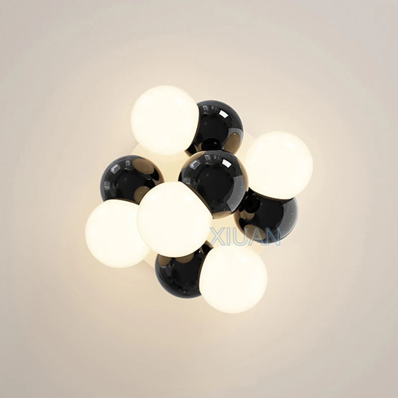lustre nordique bulle ronde led pour chambre d'enfant