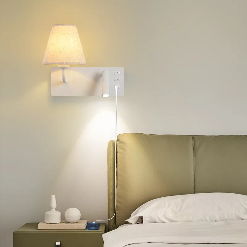 Applique murale LED d'intérieur moderne USB