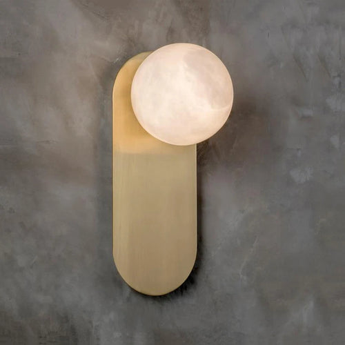 applique murale nordique de luxe en cuivre et marbre pour hôtel