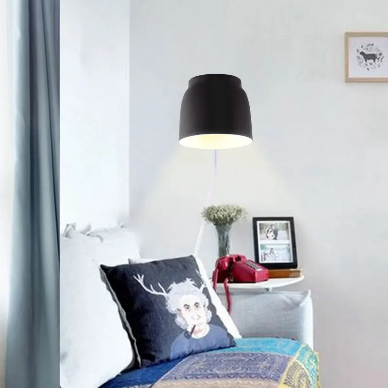 applique murale nordique simple avec interrupteur rotatif