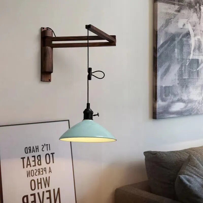 Applique télescopique bois nordique culbuteur déplaçable salon