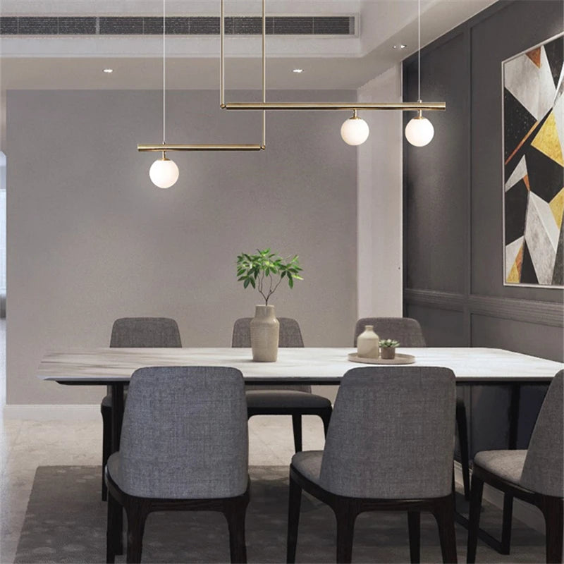 lustre design moderne abat-jour verre nordique éclairage bar luminaire suspendu