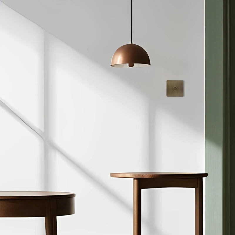 Cache prise plate en acier gris vieilli bords arrondis