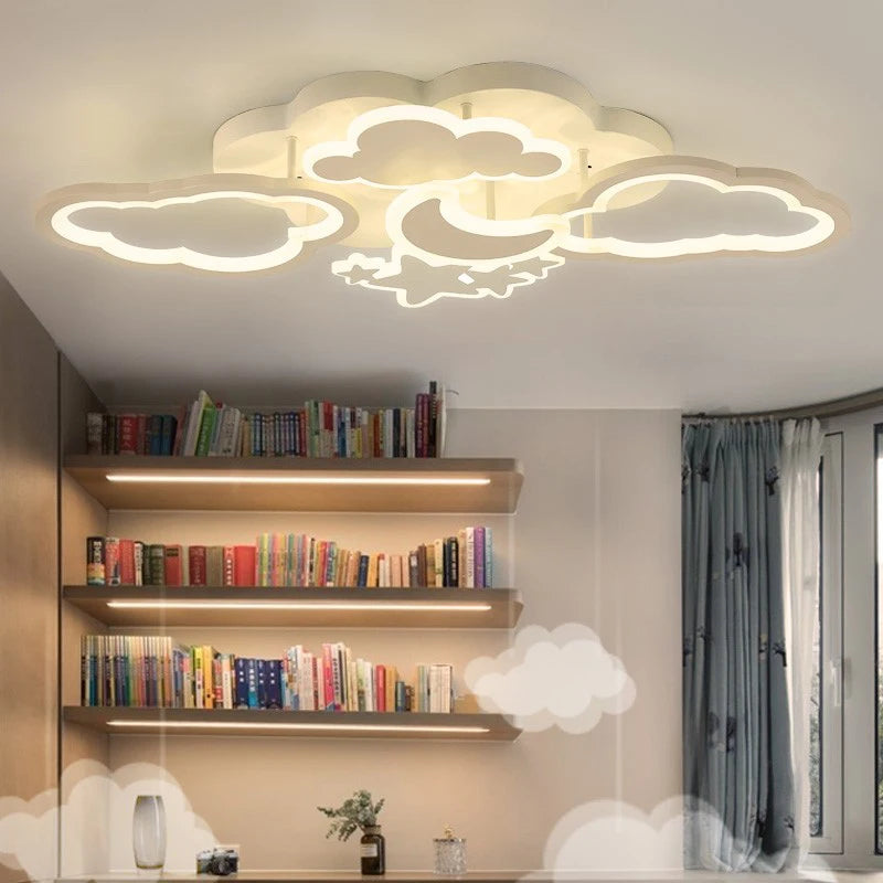 lustre led moderne en forme de lune étoile nuage pour enfants