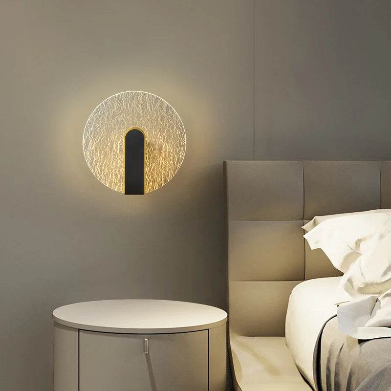 Applique murale nordique de luxe ronde carrée blanche intérieure