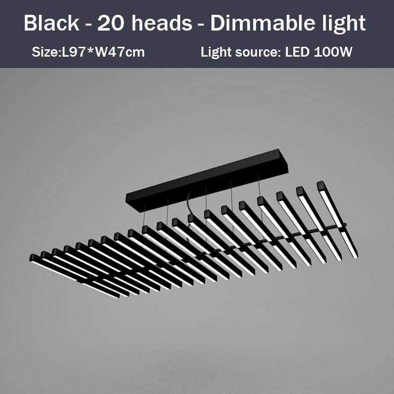 Lustre design LED en baguette lumineuse Bilbao