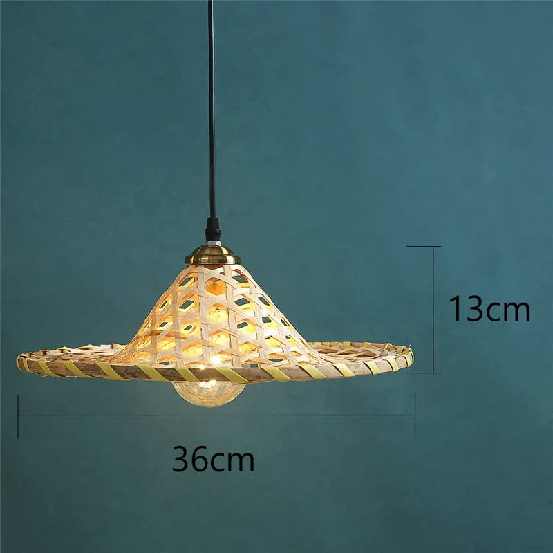 lustre d'art fait main en bambou naturel style chinois led
