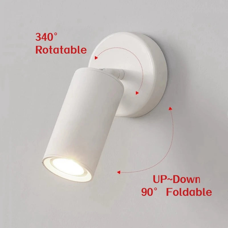 applique murale led nordique double tête rotative pour lecture et étude